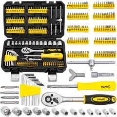 Zestaw kluczy nasadowych i bitów 1/4" 130 el TORX HEX PZ PH WMC
