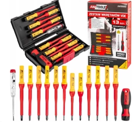 Zestaw wkrętaki izolowane śrubokręty dla elektryka solidne 1000v 13el AW TOOLS