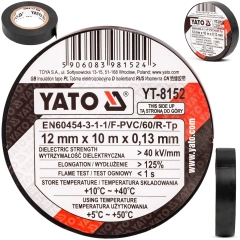 Taśma izolacyjna czarna PCV 12 mm x 10 m x 0,13 mm YA