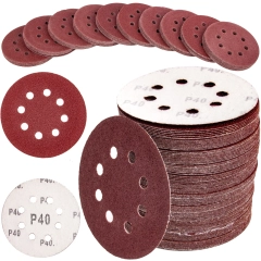 Papier ścierny na rzep krążek dysk z dziurami 125mm P40 100szt SILVER