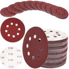Papier ścierny na rzep krążek dysk z dziurami 125mm P150 100szt SILVER