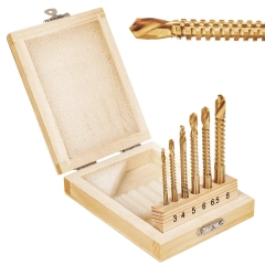 Wiertła frezujące HSS-TiN 3-8mm 6 szt. SILVER