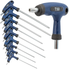 Klucze TORX wkrętaki z otworem TYP T 9 sztuk SILVER