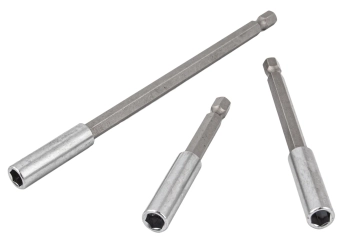 Uchwyt magnetyczny do bitów 1/4" przedłużki 3szt SILVER