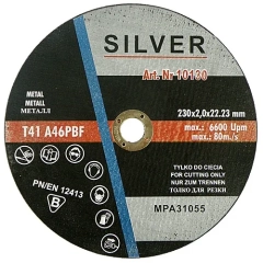 Tarcza do cięcia metalu stali 230x2x22.23 mm SILVER