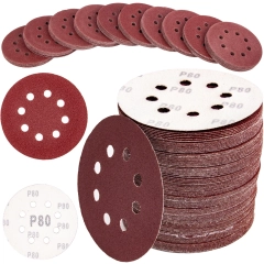 Papier ścierny na rzep krążek dysk z dziurami 125mm P80 100szt SILVER