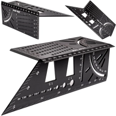Kątownik japoński aluminiowy stolarski 3D przymiar miara miarka linijka FALON-TECH