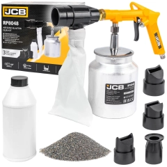 Pistolet pneumatyczny do piaskowania piaskarka zbiornik 1L ścierniwo JCB