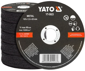 Tarcze tarcza do cięcia metalu stali inox 125 x 1,2 mm zestaw 100 sztuk YATO