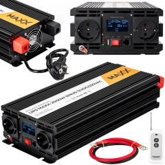 Przetwornica prądu napięcia UPS sinus 12v 230v MAXX 1000/2000W LCD PILOT 4SUN