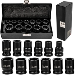 Nasadki udarowe klucze nasadowe krótkie 1/2" 10-24 mm zestaw 12el PARTNER