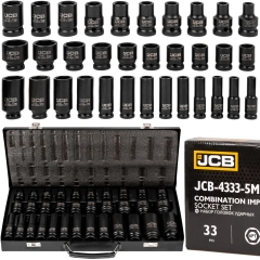 Zestaw nasadki udarowe głębokie do klucz pneumatyczny 1/2" 33el 8-32mm JCB