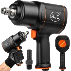 Klucz udarowy pneumatyczny do kół 3/4" 1850Nm BJC + długie nasadki + taśma teflonowa